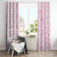 Pastel Pink Kahili Quilt Hawaii Window Curtain Tropical Flower Seamless Half Style
