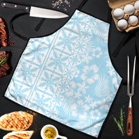 Pastel Blue Kahili Quilt Hawaii Apron Tropical Flower Seamless Half Style LT14 Blue - Polynesian Pride