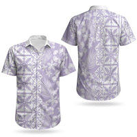 Pastel Purple Kahili Quilt Hawaii Couples Matching Mermaid Dress and Hawaiian Shirt Tropical Flower Seamless Half Style LT14 - Polynesian Pride