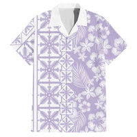 Pastel Purple Kahili Quilt Hawaii Hawaiian Shirt Tropical Flower Seamless Half Style LT14 Purple - Polynesian Pride