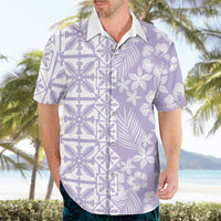 Pastel Purple Kahili Quilt Hawaii Hawaiian Shirt Tropical Flower Seamless Half Style LT14 - Polynesian Pride