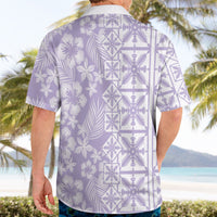 Pastel Purple Kahili Quilt Hawaii Hawaiian Shirt Tropical Flower Seamless Half Style LT14 - Polynesian Pride