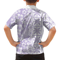 Pastel Purple Kahili Quilt Hawaii Hawaiian Shirt Tropical Flower Seamless Half Style LT14 - Polynesian Pride