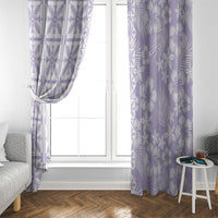 Pastel Purple Kahili Quilt Hawaii Window Curtain Tropical Flower Seamless Half Style