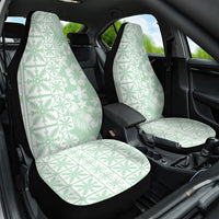 Pastel Green Kahili Quilt Hawaii Car Seat Cover Tropical Flower Seamless Half Style