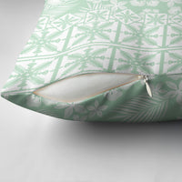 Pastel Green Kahili Quilt Hawaii Pillow Cover Tropical Flower Seamless Half Style