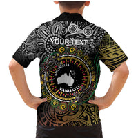 Personalised Australia And Vanuatu Family Matching Mermaid Dress and Hawaiian Shirt Aboriginal Lizard Polynesia Ni-Van Pig Tusk