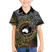 Personalised Australia And Vanuatu Family Matching Tank Maxi Dress and Hawaiian Shirt Aboriginal Lizard Polynesia Ni-Van Pig Tusk