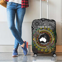 Personalised Australia And Vanuatu Luggage Cover Aboriginal Lizard Polynesia Ni-Van Pig Tusk
