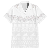 Tokelau White Sunday Family Matching Short Sleeve Bodycon Dress and Hawaiian Shirt Polynesian Pattern Gardenia Thunbergia LT14 Dad's Shirt - Short Sleeve White - Polynesian Pride