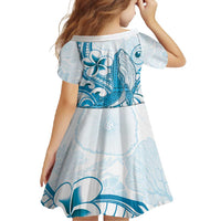 Blue Hawaii Humpback Whale Family Matching Long Sleeve Bodycon Dress and Hawaiian Shirt Polynesian Tribal Ocean Vibes LT14 - Polynesian Pride