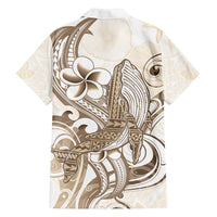 Brown Hawaii Humpback Whale Family Matching Long Sleeve Bodycon Dress and Hawaiian Shirt Polynesian Tribal Ocean Vibes LT14 - Polynesian Pride