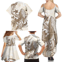 Brown Hawaii Humpback Whale Family Matching Summer Maxi Dress and Hawaiian Shirt Polynesian Tribal Ocean Vibes LT14 - Polynesian Pride