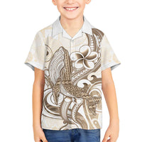 Brown Hawaii Humpback Whale Family Matching Summer Maxi Dress and Hawaiian Shirt Polynesian Tribal Ocean Vibes LT14 Son's Shirt Brown - Polynesian Pride