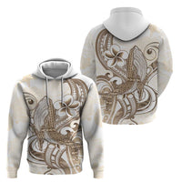 Brown Hawaii Humpback Whale Zip Hoodie Polynesian Tribal Ocean Vibes