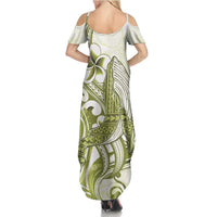 Lime Green Hawaii Family Matching Summer Maxi Dress and Hawaiian Shirt Humpback Whale Tattoo Polynesian Tribal Ocean Vibes LT14 - Polynesian Pride