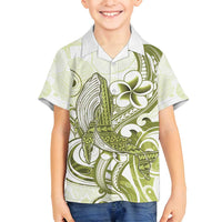 Lime Green Hawaii Family Matching Tank Maxi Dress and Hawaiian Shirt Humpback Whale Tattoo Polynesian Tribal Ocean Vibes