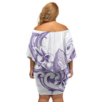 Purple Hawaii Family Matching Off Shoulder Short Dress and Hawaiian Shirt Humpback Whale Tattoo Polynesian Tribal Ocean Vibes LT14 - Polynesian Pride