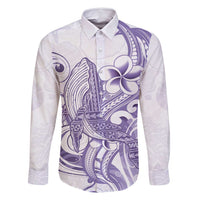 Purple Hawaii Family Matching Summer Maxi Dress and Hawaiian Shirt Humpback Whale Tattoo Polynesian Tribal Ocean Vibes LT14 Dad's Shirt - Long Sleeve Purple - Polynesian Pride