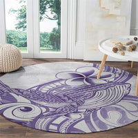 Purple Hawaii Round Carpet Humpback Whale Tattoo Polynesian Tribal Ocean Vibes LT14 - Polynesian Pride