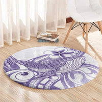Purple Hawaii Round Carpet Humpback Whale Tattoo Polynesian Tribal Ocean Vibes LT14 - Polynesian Pride