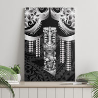 Tiki Drum Hawaii Canvas Wall Art Hawaiian Kakau Tattoo Style