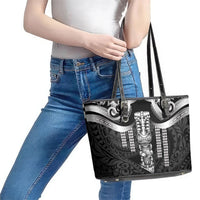 Tiki Drum Hawaii Leather Tote Bag Hawaiian Kakau Tattoo Style