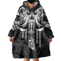 Tiki Drum Hawaii Wearable Blanket Hoodie Hawaiian Kakau Tattoo Style