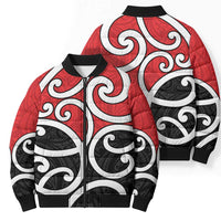 New Zealand Bomber Puffer Jacket Maori Koru Tino Rangatiratanga Color - Polynesian Pride