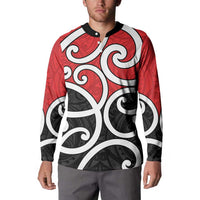 New Zealand Button Sweatshirt Maori Koru Tino Rangatiratanga Color - Polynesian Pride