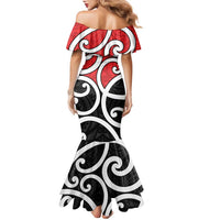New Zealand Family Matching Mermaid Dress and Hawaiian Shirt Maori Koru Tino Rangatiratanga Color LT14 - Polynesian Pride