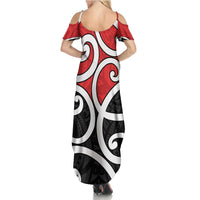 New Zealand Family Matching Summer Maxi Dress and Hawaiian Shirt Maori Koru Tino Rangatiratanga Color LT14 - Polynesian Pride