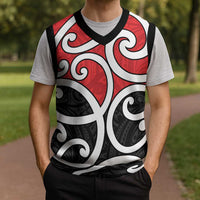 New Zealand Christmas Knitted V-Neck Vest Maori Koru Tino Rangatiratanga Color LT14 - Polynesian Pride