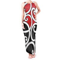 New Zealand Tank Maxi Dress Maori Koru Tino Rangatiratanga Color LT14 Women Red - Polynesian Pride