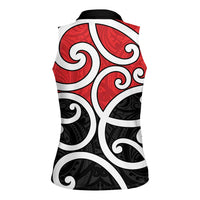 New Zealand Women Sleeveless Polo Shirt Maori Koru Tino Rangatiratanga Color LT14 - Polynesian Pride