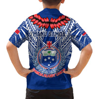 Samoa Rugby Family Matching Long Sleeve Bodycon Dress and Hawaiian Shirt 2023 Go Manu Samoa With Ula Fala Style LT14 - Polynesian Pride
