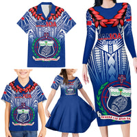 Samoa Rugby Family Matching Long Sleeve Bodycon Dress and Hawaiian Shirt 2023 Go Manu Samoa With Ula Fala Style LT14 - Polynesian Pride