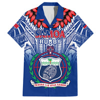 Samoa Rugby Family Matching Long Sleeve Bodycon Dress and Hawaiian Shirt 2023 Go Manu Samoa With Ula Fala Style LT14 Dad's Shirt - Short Sleeve Blue - Polynesian Pride