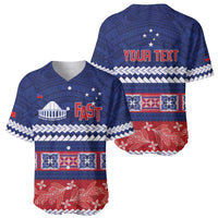 Personalised FAST Samoa Siapo Baseball Jersey Teuila Flowers Samoan Pattern - Polynesian Pride