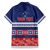 Personalised FAST Samoa Siapo Family Matching Off The Shoulder Long Sleeve Dress and Hawaiian Shirt Teuila Flowers Samoan Pattern - Polynesian Pride