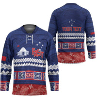 Personalised FAST Samoa Siapo Hockey Jersey Teuila Flowers Samoan Pattern - Polynesian Pride