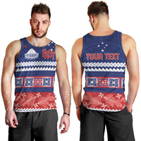 Personalised FAST Samoa Siapo Men Tank Top Teuila Flowers Samoan Pattern - Polynesian Pride