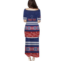 Personalised FAST Samoa Siapo Puletasi Teuila Flowers Samoan Pattern - Polynesian Pride