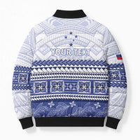 Personalised HRPP Samoa Siapo Bomber Puffer Jacket Teuila Flowers Samoan Pattern - Polynesian Pride