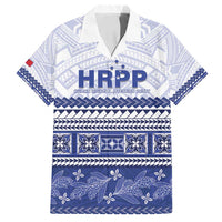 Personalised HRPP Samoa Siapo Family Matching Off Shoulder Maxi Dress and Hawaiian Shirt Teuila Flowers Samoan Pattern - Polynesian Pride