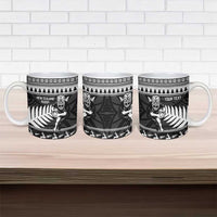 New Zealand Christmas Rugby Personalised Ceramic Mug Meri Kirihimete All Black Maori - Polynesian Pride