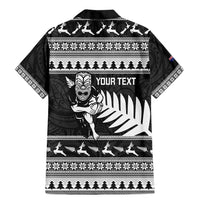 New Zealand Christmas Rugby Personalised Family Matching Mermaid Dress and Hawaiian Shirt Meri Kirihimete All Black Maori LT14 - Polynesian Pride