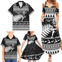 New Zealand Christmas Rugby Personalised Family Matching Summer Maxi Dress and Hawaiian Shirt Meri Kirihimete All Black Maori LT14 - Polynesian Pride