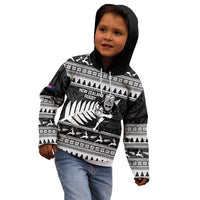 New Zealand Christmas Rugby Personalised Kid Hoodie Meri Kirihimete All Black Maori LT14 - Polynesian Pride