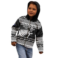 New Zealand Christmas Rugby Personalised Kid Hoodie Meri Kirihimete All Black Maori LT14 - Polynesian Pride